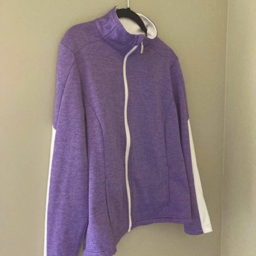 IZOD Golf Heather Purple Full Zip Jacket L